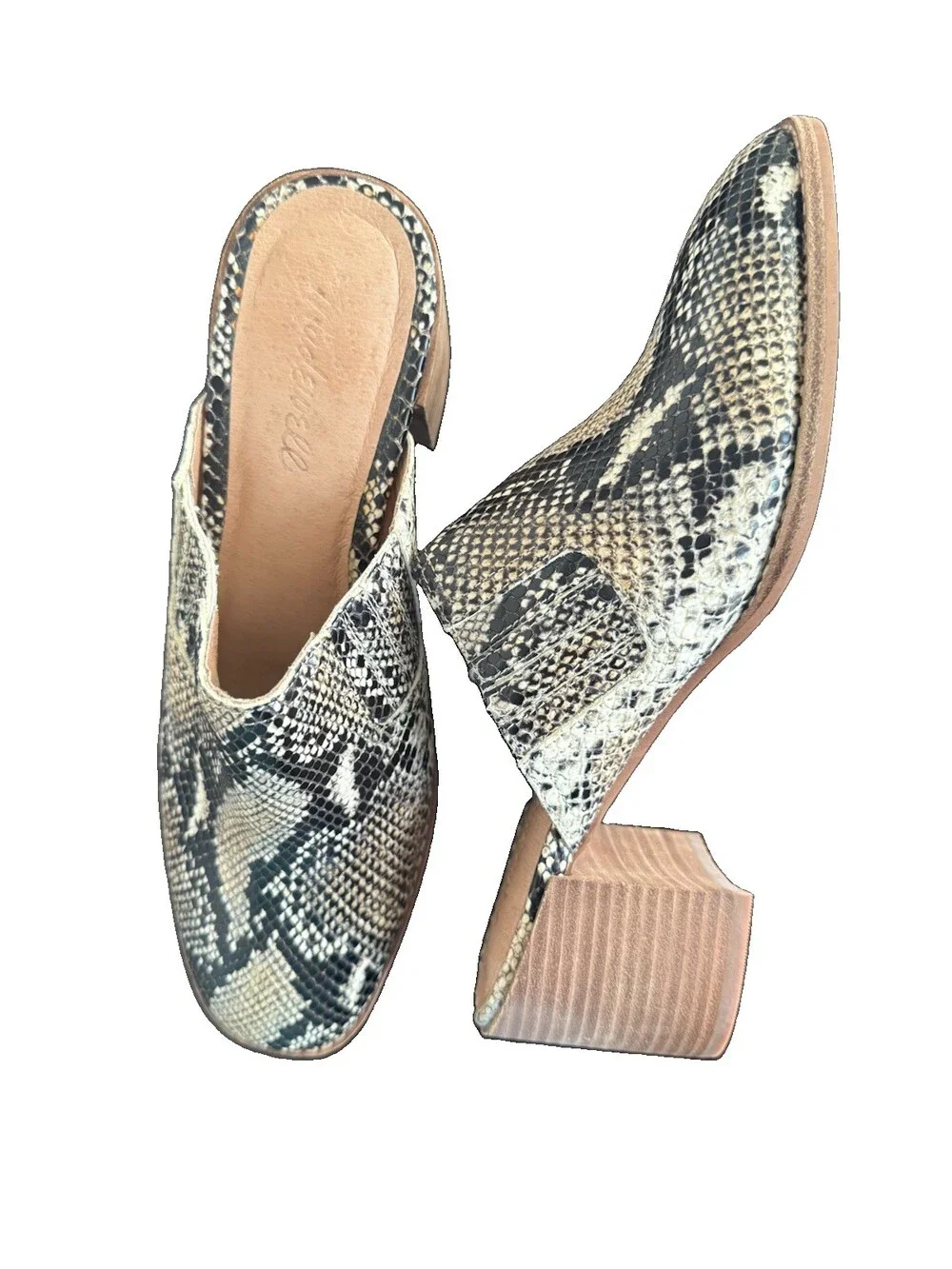 Madewell Snakeskin Leather Slingbacks Size 9 – New Without Box